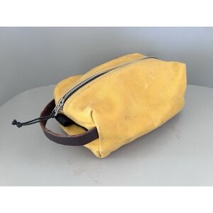 WHEELER BAG Co. Waxed Cotton / Canvas Toiletries Cosmetic Travel Bag Case Yellow